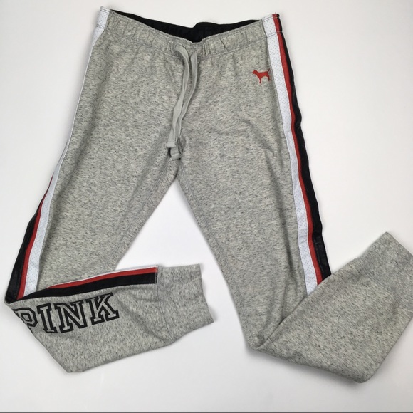 PINK Victoria's Secret Pants - PINK Victoria secret stripe gray skinny joggers